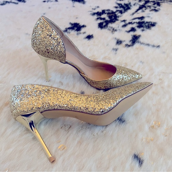Champagne glitter high heels BRANDNEW! - Picture 2 of 4